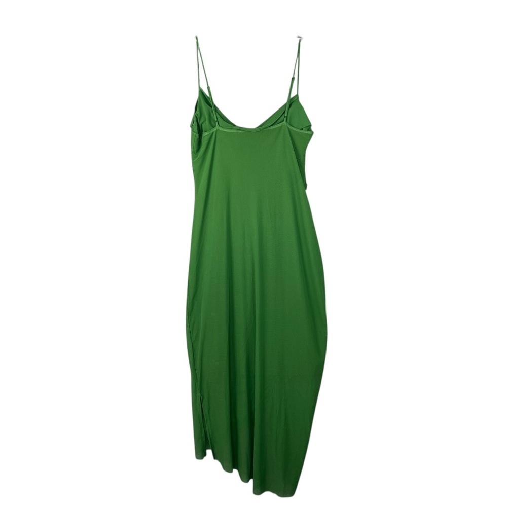ALLSAINTS Ulla Square Neck Mesh Draped Midi Dress in Green US Size 8 - Picture 3 of 11